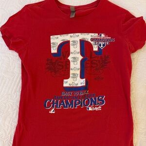 Vintage Texas Rangers Next Level Apparel Red T-Shirt